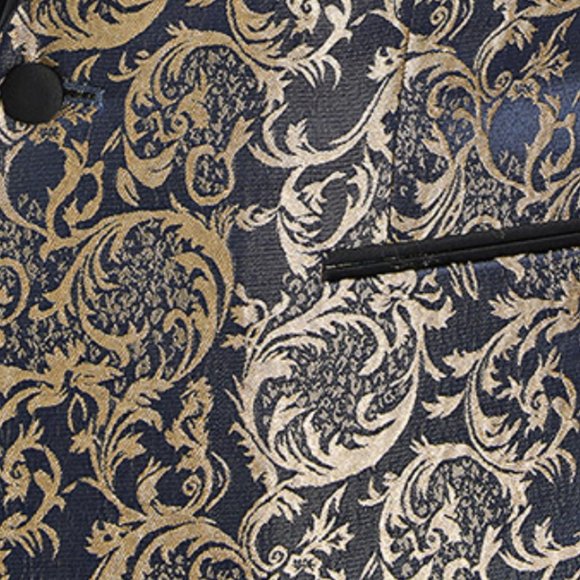 2026 Prom Special Black Paisley 2pc Mens Suit by Tazzio
